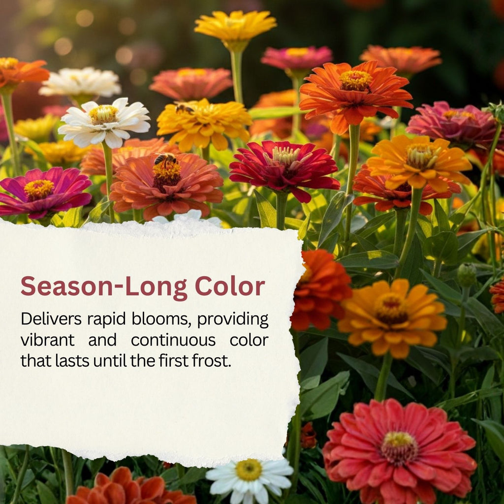 SunHaven Seeds California Giants Zinnia Mix – 4,000+ Seeds – 1 oz Bulk Extra Large Resealable Packet – Premium Heirloom Zinnia elegans Seeds with Giant Blooms in Vibrant Colors