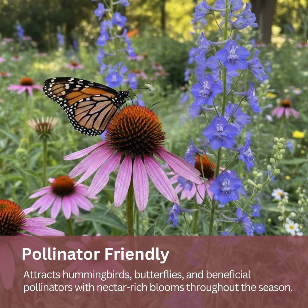 SunHaven Seeds Butterfly and Hummingbird Wildflower Mix – 30,000+ Seeds – 1 oz Bulk Extra Large Resealable Packet – Non-GMO Open Pollinated Wildflower Seeds