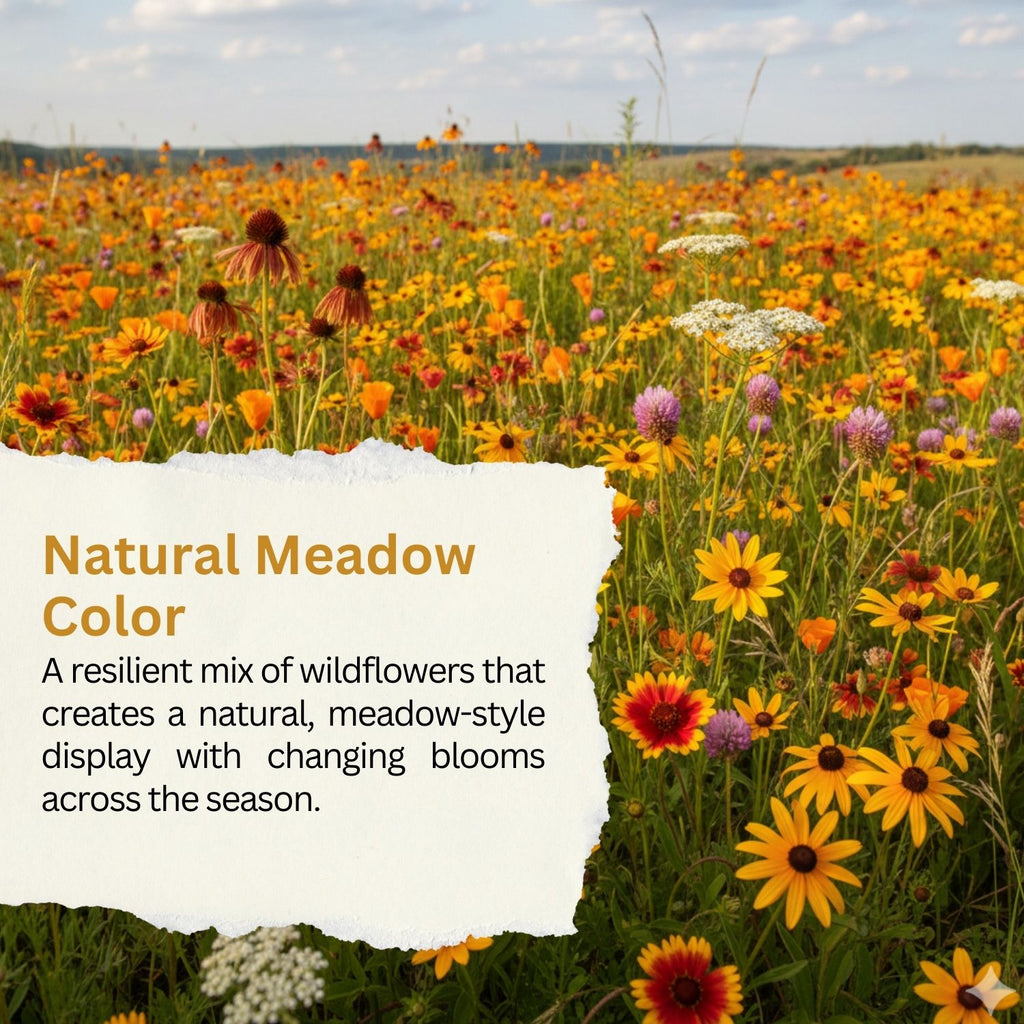 SunHaven Seeds Drought Tolerant Wildflower Mix – 20,000+ Seeds – 1 oz Bulk Extra Large Resealable Packet – Non-GMO Flower Seeds for Dry Climates – Black-Eyed Susan, Coreopsis, California Poppy & More